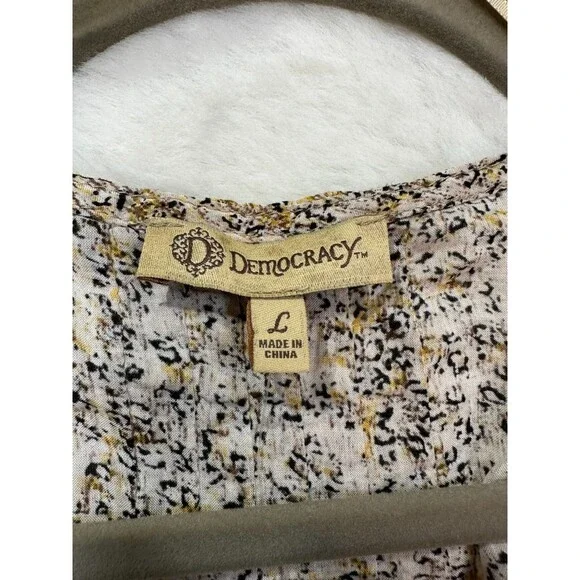 Democracy Women’s Sleeveless Lace-Up Blouse Multicolor Floral Print Size L - Picture 7 of 8